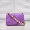 Bolso de mujer de lujo bolso de diseñador clásico 22s gran cadena de oro bolso para las axilas rombo a cuadros solapa bolso con solapa bolso de cuero de moda mini bolso de hombro 27CM 21CM 17CM