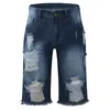 Men's Jeans Mandylandy Women Sexy Hole Ripped Stretch Denim Shorts Fashion Female Vintage Mid Waist Straight Short StreetwearMen's