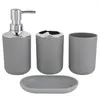 Bath Accessory Set 4pcs/Set Plastic Bathroom Toilet Brush Holder Toothbrush Glass Cup Soap Dispenser Dish Accessories