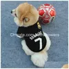 Dog Apparel Sublimation Blanks Spring Autumn Pet Dogs Tshirt Black Portugal Football Shirt Team Ronaldo Drop Delivery Home Garden Sup Dhvki