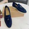 Newst Loross Luxury Designer Shoes Charms embelezados panos de camurça de camurça casal casal de couro genuíno