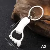 clephan Openers Palm/foot Bottle Opener Keychain Metal Car Key Ring