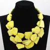 Choker Superior Yellow Chunky Statement Necklace Natural Stone Bold Party Jewelry 5 Colors TN143