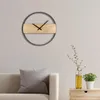 Wall Clocks 35cm Wooden Clock Hanging Decorative Round For Office Living Room Decor