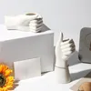 Jarrones Arte moderno Florero de cerámica Mano Sosteniendo Plantas Contenedor Mesa Brazo blanco para la decoración de la oficina en el hogar