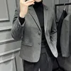 Trajes de hombre Chaqueta de negocios de invierno para hombre Vestido informal ajustado con estilo Chaqueta de manga larga con cuello plano de color sólido