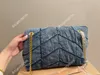 Tz designer väskor puffer denim molnväska klassisk quiltad liten kedja påse mode daglig shopping axel crossbody väskor purses wome296q