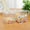 Emballage cadeau boîte à bonbons en plastique arc Transparent stockage carré couvercle supérieur et inférieur ouverture fermeture emballage de mariage