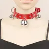 Choker Faux Leather With Chain Sexy Punk Bell Dangle Pendant Collar Necklace Harness Women Bondage Leash Jewelry Accessorie Gift