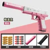 Toy Manual Eva Soft Bullet Foam Dart Shell Ejection Pistol Blaster Shooting Toy Gun Fireing With Silencer for Children Kid Adult CS Fighting