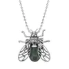 Fashion Fly Bead ketting Natuursteen genezing kristal zwart onyx hanger ketting voor vrouwen sieraden