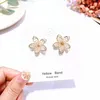 Studörhängen SJGU-320 Korea Elegant Shining Cubic Zircon Flower for Women Fashion Ear smycken Clear Crystal Oorbellen födelsedag