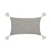 Handgemaakte kussensmeisje Tassel Flocking Cover 3D Plaid Borduursel Bedm bed decor Jacquard Pillowcase Lumbar