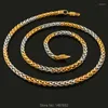 Chains 2023 Trendy Two Tone Gold Chain Necklace Men Women Jewelry18K Gold/Silver Plated 3MM 55CM Twisted Singapore Wholesale