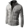 Herrjackor mode män jacka kappa stativ krage casual blixtläder smal designad lapel cardigan chaqueta hombre enklaMen's