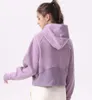 Lu-68 yoga kıyafetleri tam fermuarlı tüplü hoodies kadın boş zaman sporu süveteri koşu fitness peluş kalınlaştırılmış ceket ceket