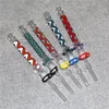 Narguilés fumer 10mm mini kit de nectar embouts de quartz de paille tuyaux en verre avec des outils de dabber à ongles en titane bong bol attrape-cendres