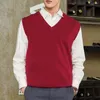 Männer Westen Stricken Weste Pullover Einfache Männer Herbst Winter Gestrickte Hübsche Weste Top Freizeit Outwear Pullover