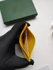 Högkvalitativ lyxdesignerkorthållare Miniplånbok Äkta läder med lådväska Mode Damväskor Herr Dam Nyckelring Kreditmynt Miniväska Charm Brun Canvas