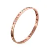 Bangle mode opening roestvrijstalen stalen armbanden kristal rose goud kleur Romeinse cijfers damesarmband