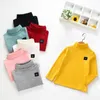 Shirts Boys Girls Casual Turtleneck Children Autumn Winter Baby Long Sleeve Warm Toddlers Clothing Tops Tees 90-130