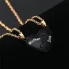 2pcs/set Fashion Mother Son Letters Black Heart Pendant Woman Necklace Jewelry Designer South American Gold Plated Chain Womans Necklaces Mothers Day Gift