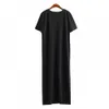 Casual Dresses Plus Size Women T-shirt Maxi Dress Casual Women Summer Beach Party Vintage Loose Short Sleeve Dresses BodyCon Black Long Dresses W0315