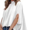 Zomer korte mouw losse blouse vrouwen elegante mode asymetrique femme casual chiffon blouses tops voor vrouw