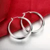 Hoop Earrings & Huggie Lekani Diameter 34mm Big Solid Circles 925 Sterling Silver Brincos De Prata Fine Jewelry For FemaleHoop Odet22