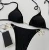 Biquíni feminino verão sexy de duas peças com letras moda praia multiestilo S-XL