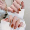 False Nails 24pcs/box Simple Love Nail Patch Wearable Fake Short Wedding For Winter Autumn Full Cover