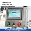 Zonesun تلقائي ملء السائل السائل وضع العلامات على آلة التعبئة الزجاجة خطوة التغليف الزجاجة الأساسية الزيت العاسي