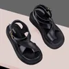 Sandalen AIYUQI Sandalen Damen Echtes Leder Sommer Clip Toe Sandalen Damen Römische Damenschuhe Muffin Sandalen WHS MTO 230314