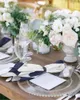 Serviette de Table à rayures bleu marine et blanc, 4/6/8 pièces, décor de Restaurant, dîner, Banquet de mariage, fournitures en tissu, décoration de fête