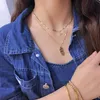 Luxury High-end Jewelry Necklaces Charm Fashion Design Necklace 18k Gold Plated Long Chain Designer Style Popular Brand Exquisite Gifts Campus Couple Family