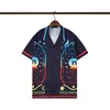Koszule męskie Fashion Flower Tiger Print Casual zapinana na guziki koszula hawajska z krótkim rękawem pasuje do letnich koszul plażowych