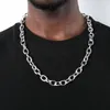 Ketens US7 Men ketting roestvrijstalen stalen Curb Rolo Link Chain Silver Color Embosed basic mannelijke choker sieraden geschenken