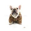 Vêtements pour chiens Veste chaude Designer Animaux Vêtements Doux Sublimation Imprimé Vieille Fleur Pet Manteaux D'hiver Pour Petits Chiens Français Bldog Crème Dhajf