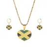 Collier Boucles d'oreilles Set Jamaica Heart Map National Flag Pendant Colliers Bijoux Jamaïcain Cadeaux