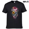 Heren T-shirts Drop Cotton Korte mouw Skull Print Heren Shirt Casual Losse Streetwear Tshirt