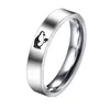 4mm Mode Mignon Pingouin Couple Anneau Hommes Femmes En Acier Inoxydable Bijoux De Mariage Saint Valentin Cadeau Anneaux pour Lui et Son Amour Coeur