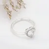 CZ Diamond Love Heart Rings for Pandora Аутентичный серебряный серебряный дизайнер свадебный дизайнер для женщин для женщин подруг