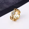 Fashion double G Unisex luxury Ring for Men Women Unisex Ghost Designer Rings Jewelry gold Color