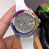 Diamonds Mens Uhren 40mm Automatische mechanische Bewegung Watch Mode Gummi -Gummi -Warterproof Business Montre de Luxe