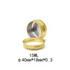 15 ml 15g Round Metal en aluminium Conteneur de bouteille en étain pour nail art baume à lèvres Crème Produits de beauté DIY Black Gold Jars1685736