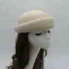 ベレート高級クラシックソリッドフレンチベレー帽子厚い白いウールの女性キャップアダルトビーニー冬ボイナフェミニナ