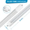 Lot de 25 ampoules à tube LED de 8 pieds, 6000K (blanc froid), FA8 à une broche, 85V-265V AC, 45W - 4800 lumens (équivalent fluorescent 90W)