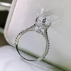 Almofada cortada corte 3 quilates anel de diamante moissanita 100% prata esterlina 925 real aliança de festa anéis de casamento para mulheres joias de noivado