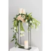 decoration Black Wedding Flower Stand for Floral Arrangement Black table Candelabra for Wedding LED candle Light Candelabra Centerpieces imake660