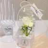 Emballage cadeau Transparent Rose Fleur PVC Boîte Phare Portable Arrangement Emballage Tanabata Valentine Bouquet